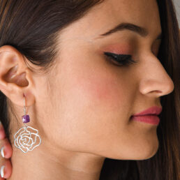 silver earrings with amethysts for spiritual healing