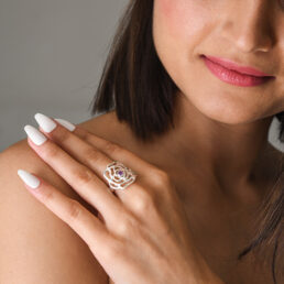 silver ring with amethysts for spiritual healing