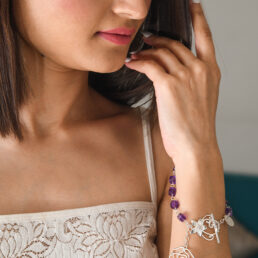 silver bracelet with amethysts for spiritual healing