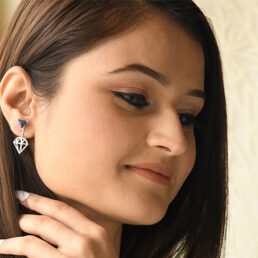 silver earrings with lapis lazuli for protection